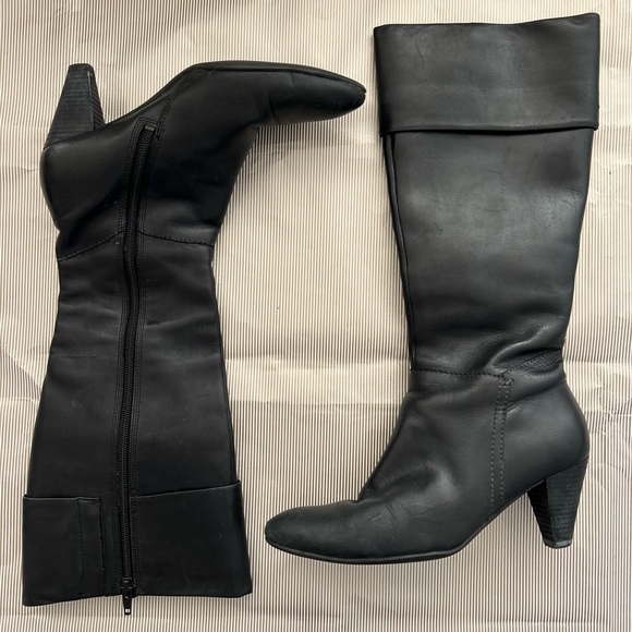 ECCO Boots Black Leather (Knee High) - Picture 1 of 4
